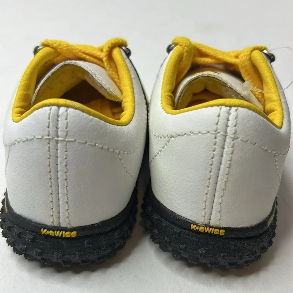 K-Swiss Toddler Turf‎ Soccer Shoes 5C EU21 White Black Yellow Lace Up Sneakers